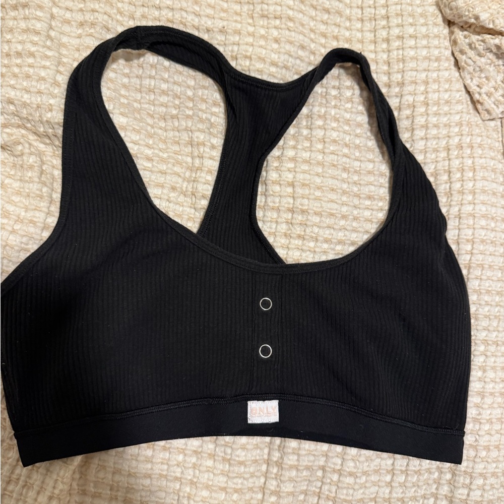 Old Navy Black Ribbed Sports Bra